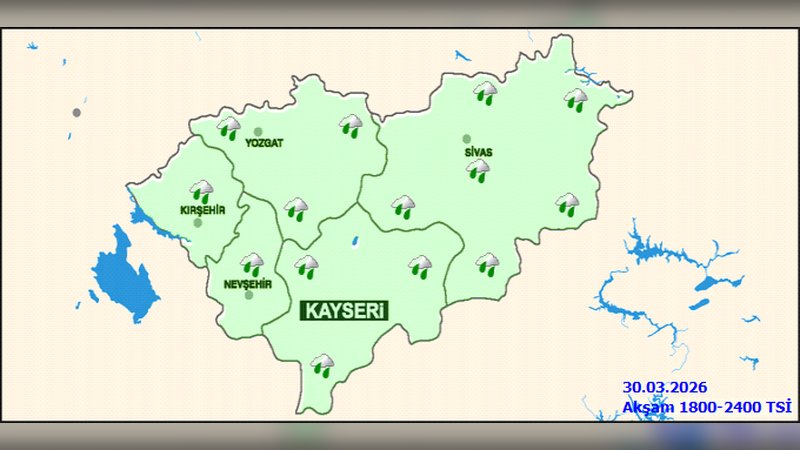 Kayseri'de Hava Durumu: Parçalı Bulutlu, Yağmur ve Kar Bekleniyor