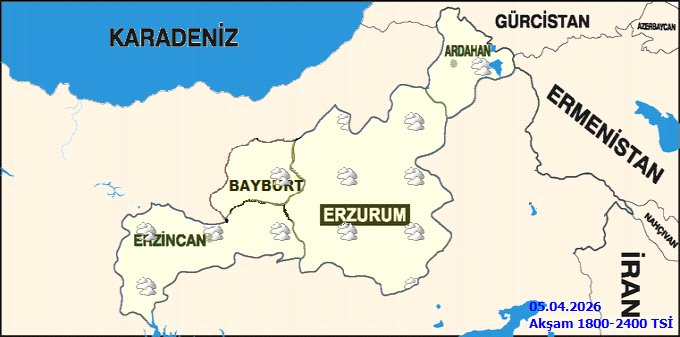 MGM Erzincan Hava Durumu: 5-6 Nisan'da Parçalı Bulutlu ve Yağmurlu, Yükseklerde Karla Karışık Yağış - Görsel 4