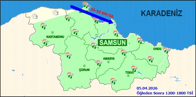 Samsun'da Sağanak Yağış Etkili Olacak: 5 Günlük Hava Tahmini - Görsel 4