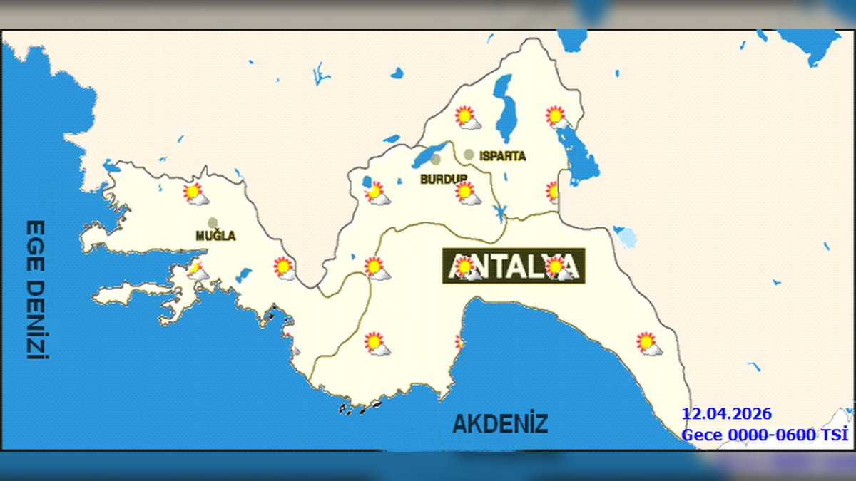 Antalya'da 12 Nisan Pazar Günü Hava Durumu: Parçalı Az Bulutlu ve Sıcaklık Artışı Bekleniyor