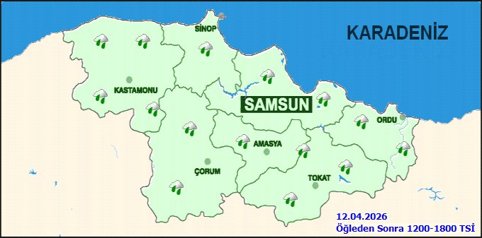 Çorum'da 12 Nisan Pazar Günü Hava Durumu: Yağmur ve Karla Karışık Yağmur Bekleniyor - Görsel 2