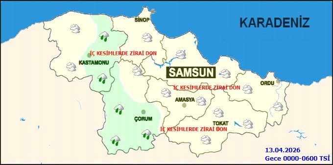 Çorum'da 12 Nisan Pazar Günü Hava Durumu: Yağmur ve Karla Karışık Yağmur Bekleniyor - Görsel 4