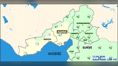 Hatay'da 12 Nisan Pazar Günü Sağanak Yağış Bekleniyor