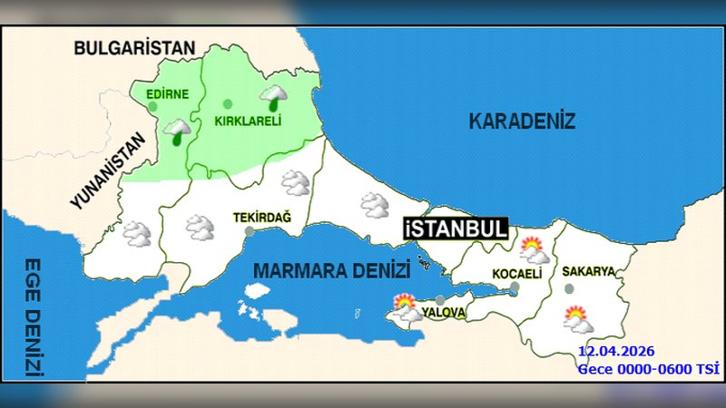 Kırklareli'nde 12 Nisan Hava Durumu: Yağmur ve Pus Bekleniyor, Sıcaklıklar Mevsim Normallerinin Altında