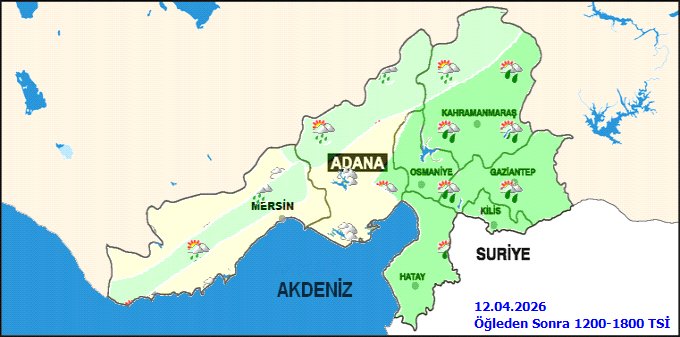 Mersin'de 12 Nisan Hava Durumu: Çok Bulutlu ve Sağanak Yağış Bekleniyor - Görsel 2
