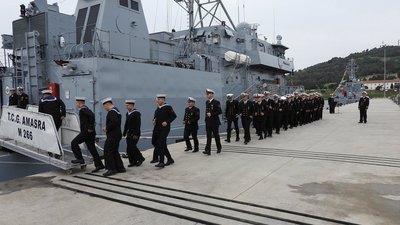 TCG Amasra, NATO Görev Grubu'na Katılmak Üzere Erdek'ten Uğurlandı