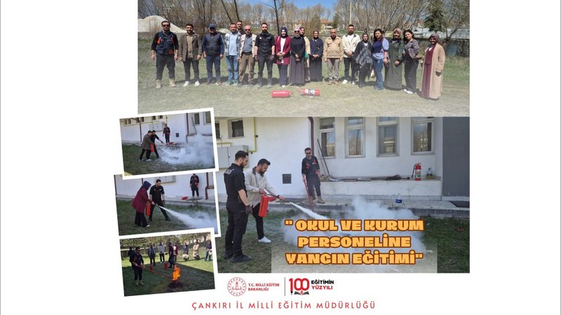 Çankırı'da Okul Personeline Yangın Güvenliği Eğitimi ve Tatbikatı