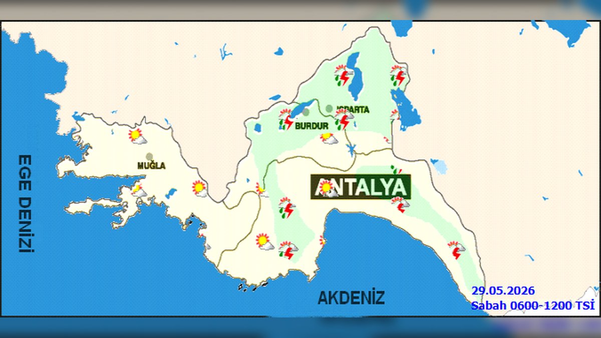 Antalya'da 29-30 Mayıs'ta Parçalı Bulutlu Hava ve Sıcaklık Artışı Bekleniyor