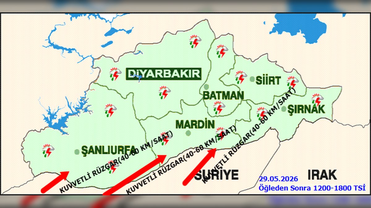 Batman'da Cuma Günü Gök Gürültülü Sağanak Yağış Bekleniyor