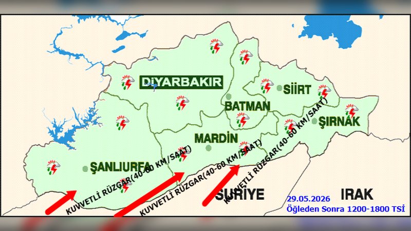 Batman'da Cuma Günü Gök Gürültülü Sağanak Yağış Bekleniyor