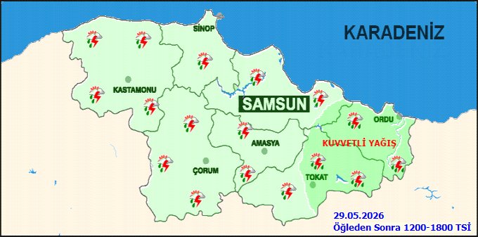 Samsun'da Kuvvetli Yağış Uyarısı: 5 Günlük Hava Tahmini - Görsel 2