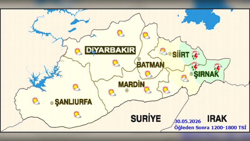 Batman ve İlçelerinde 5 Günlük Hava Durumu Tahmini: Sıcaklıklar Yükseliyor